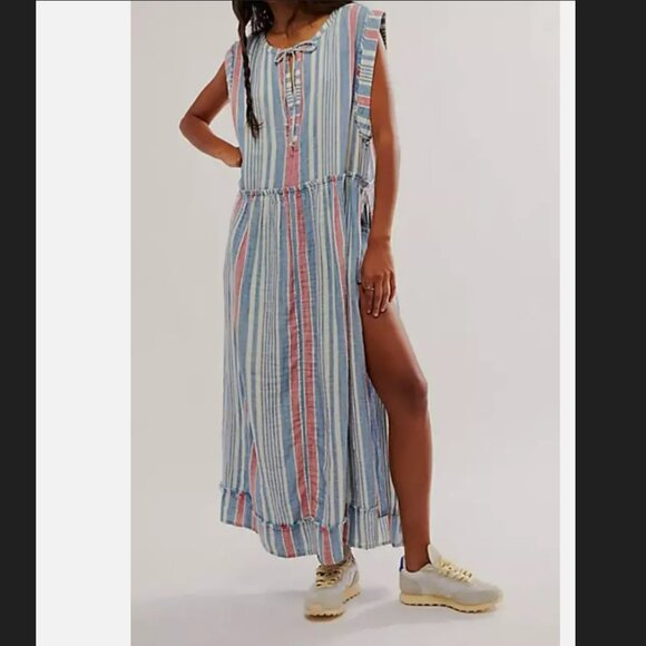 NWOT Free People We The Free Surf Stripe Maxi Top Dress XS - Picture 3 of 14